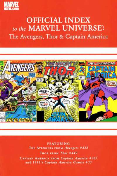 Avengers Thor & Captain America: Official Index to the Marvel Universe #10
