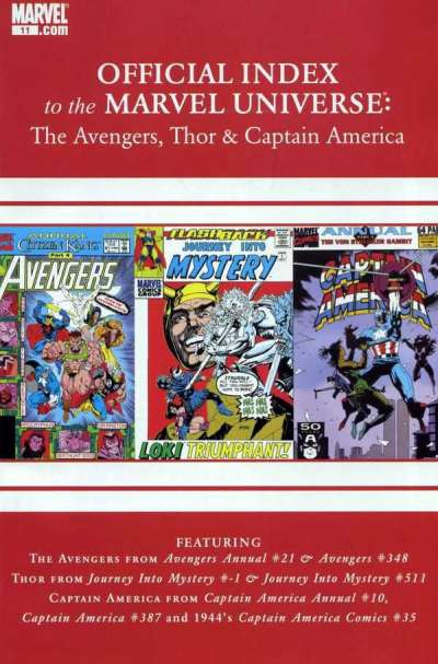 Avengers Thor & Captain America: Official Index to the Marvel Universe #11
