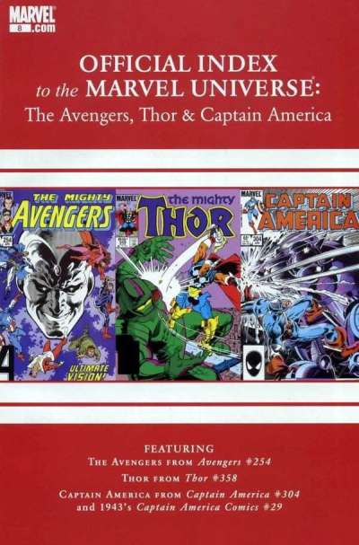 Avengers Thor & Captain America: Official Index to the Marvel Universe #8
