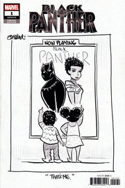 Black Panther 2018 Series Beland Black and White cover #1