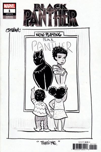 Black Panther 2018 Series Beland Black and White cover #1