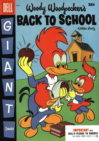 Dell Giant Comics: Woody Woodpecker Back to School #4