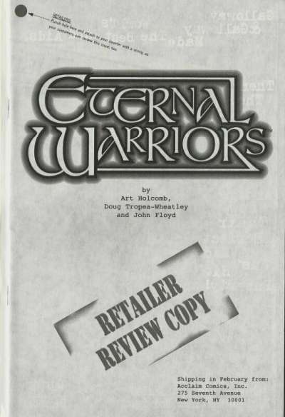 Eternal Warriors: Time and Treachery Retailer Review Copy #1