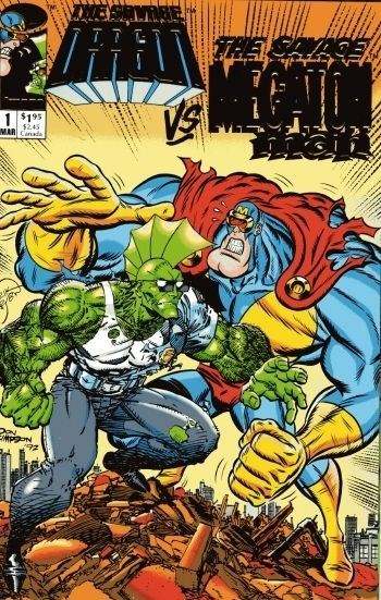 Savage Dragon 1992 Series vs. Savage Megaton Man Gold #1