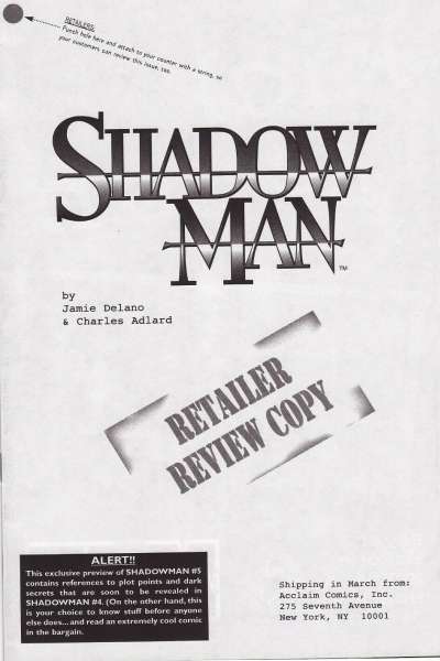 Shadowman 1997 Series Retailer Review Copy #5